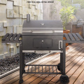 XL Size Wagon Charcoal BBQ Grill with Chimney Burner Gas Grill with Cabinets Wheels Stainless Steel Gas BBQ Grill